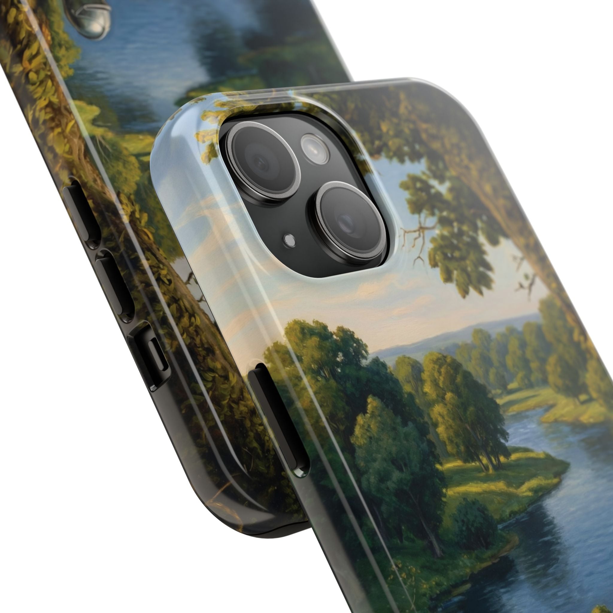 Medieval Knight Landscape Phone Case – Scenic Armor River Tough Case