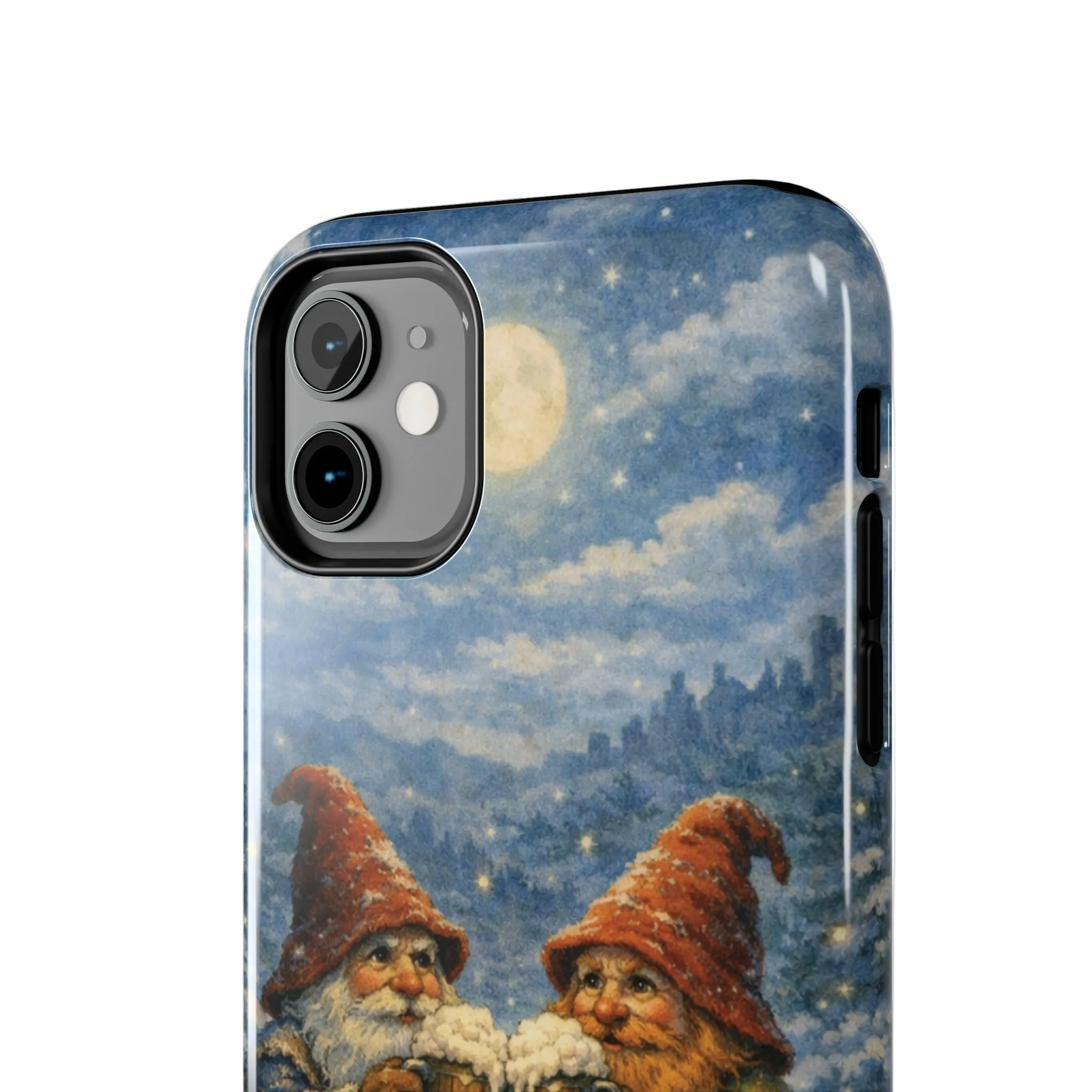Gnome Cheers Tough Phone Case — Cozy Winter Gnomes Clinking Mugs Protective Cover