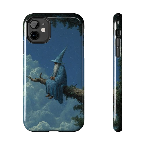 Wizard on a Cloud Tough Phone Case — Fantasy Night Sky Protective Cover