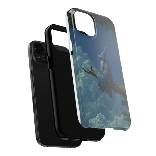 Wizard on a Cloud Tough Phone Case — Fantasy Night Sky Protective Cover